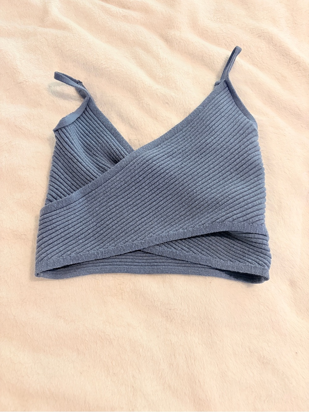 Aerie Ribbed Wrap Top in Denim Blue 💙🪼